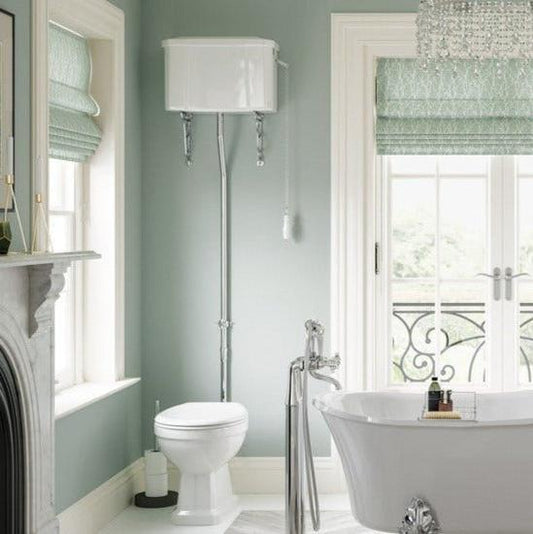 Florence High Level WC & Standard Soft Close Toilet Seat - bathandtile