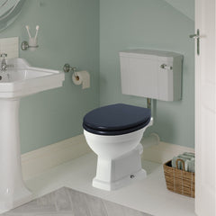 Florence Low Level WC & Indigo Ash Soft Close Toilet Seat