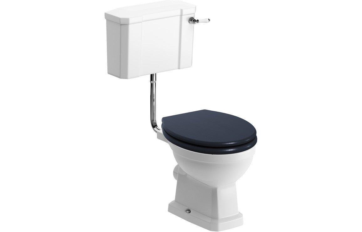 Florence Low Level WC & Indigo Ash Soft Close Toilet Seat - bathandtile