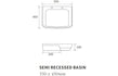 Florence Semi Recessed Basin 550x450mm 2TH - bathandtile