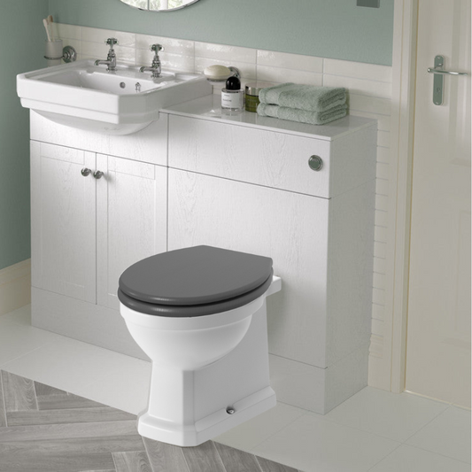 Florence Back To Wall WC & Grey Ash Soft Close Toilet Seat