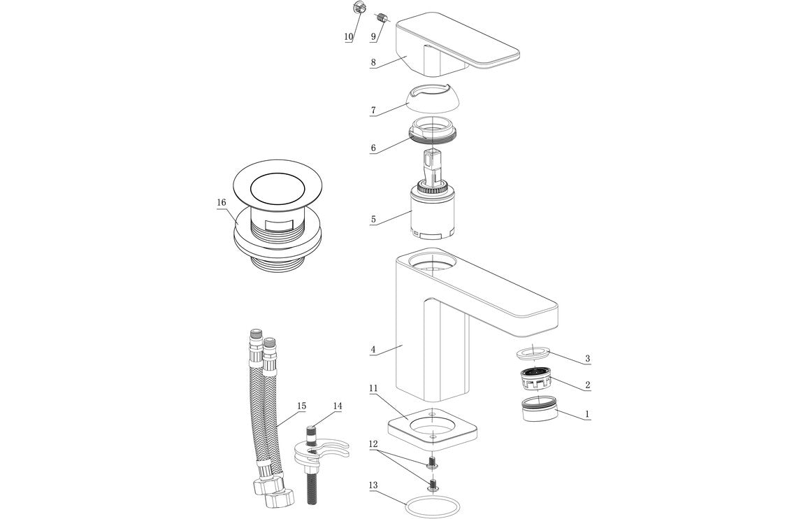 Flow Chrome Cloakroom Basin Mixer Tap & Waste - bathandtile