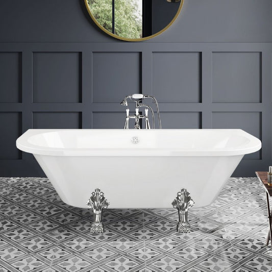 francesca freestanding back to wall bath 1700x800x600mm, Baths, Free Standing Baths, Alessio, 1