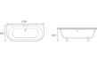 francesca freestanding back to wall bath 1700x800x600mm, Baths, Free Standing Baths, Alessio, 5