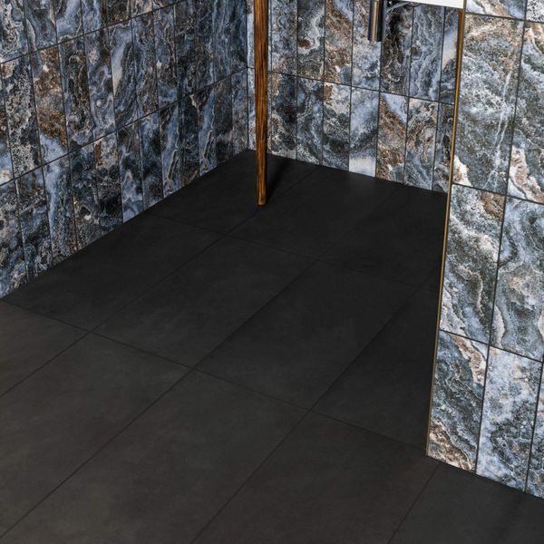 Gems Lounge Matt Black 600x300mm Tiles - bathandtile