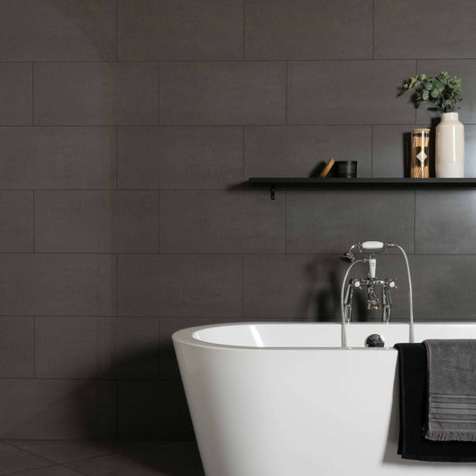 Gems Lounge Polished Anthracite 600x300mm Tiles - bathandtile