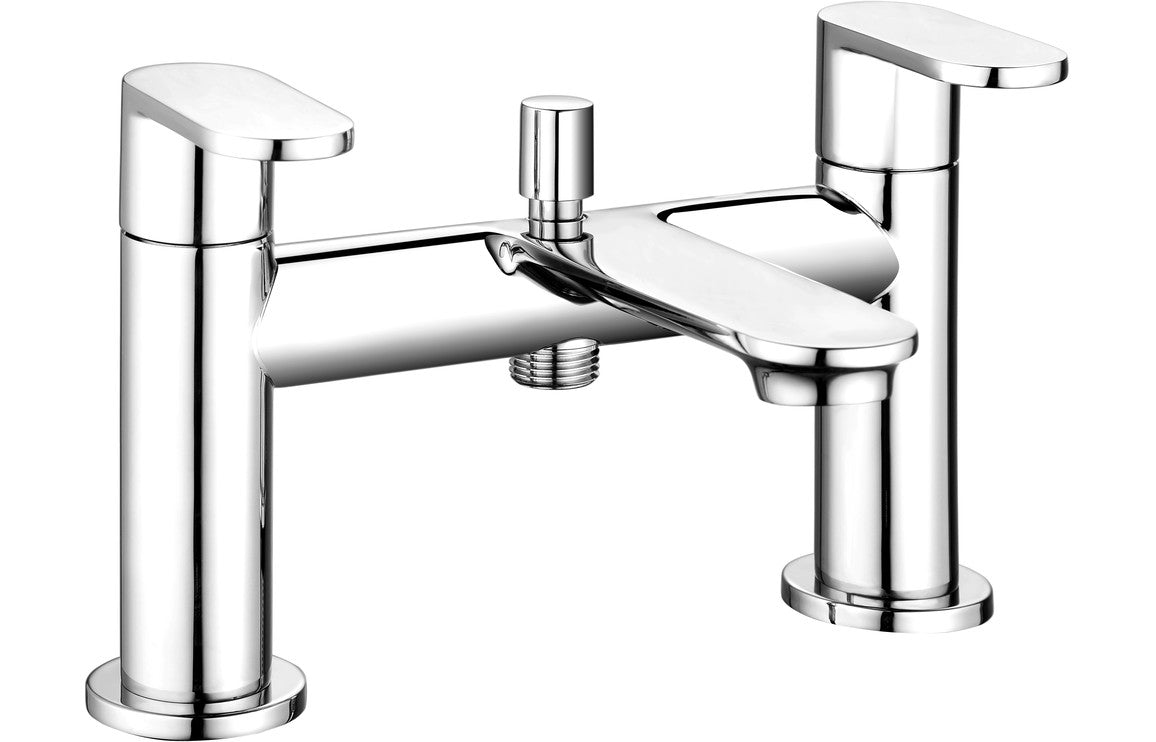 Gino Chrome Bath Filler Tap with Shower Mixer Kit - bathandtile