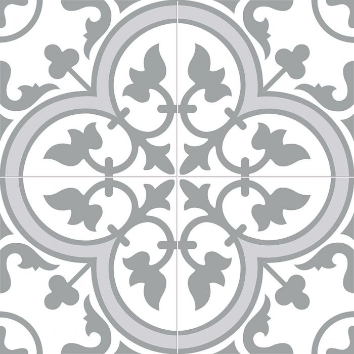Bourton Silver Patterned Tiles 450x450mm