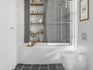 iniga space saving bath 1700x740x560mm rh 1, Baths, Straight Baths, Alessio, 1