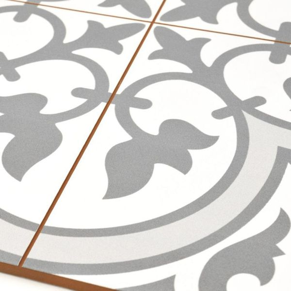 Bourton Silver Patterned Tiles 450x450mm