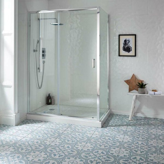 bourton lavanda pattern tiles 450x450mm, Ceramic Tiles, Floor Tiles, Patterned Tiles, Wall Tiles, Blue Tiles, 1