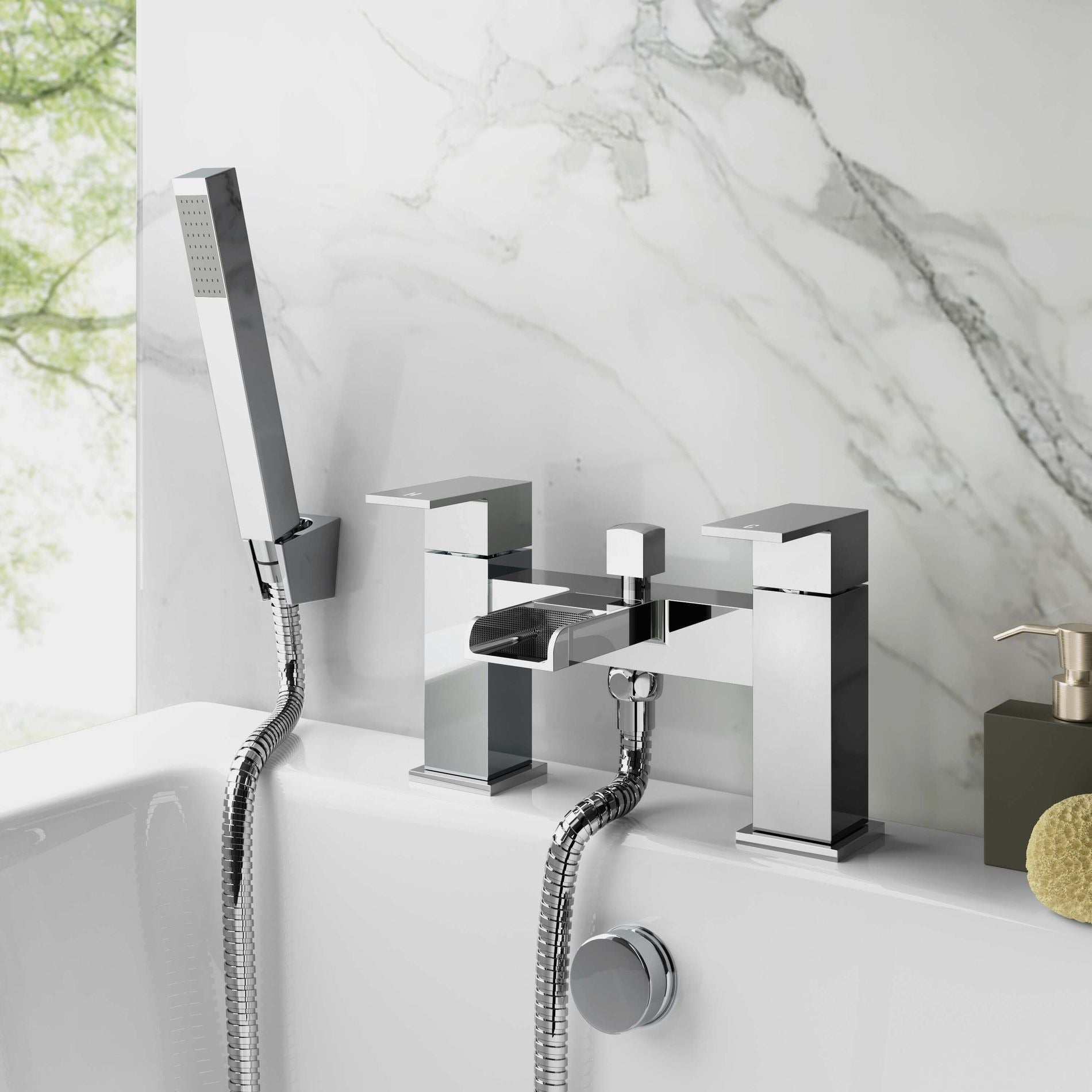 Leola Chrome Bath Filler Tap with Shower Mixer Kit - bathandtile