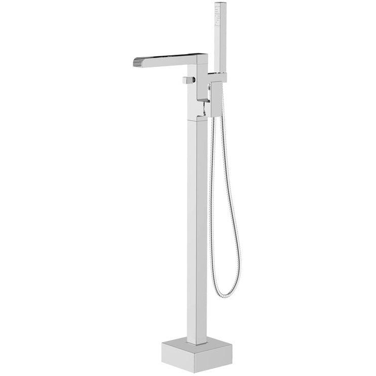 Leola Chrome Freestanding Bath Tap & Shower Mixer - bathandtile