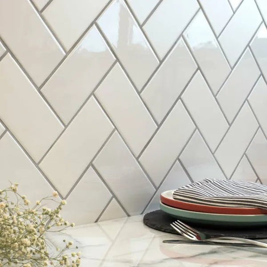 Liso Blanco Brillo 150x75mm Tiles - bathandtile