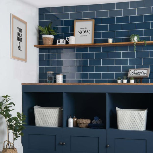 liso marino gloss 100x200mm tiles, Ceramic Tiles, Metro  Tiles, Wall Tiles, Blue Tiles, 1