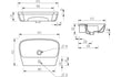 Lorenzo Semi Recessed Basin 605x410mm 1TH - bathandtile
