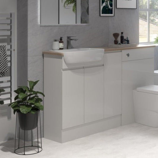 Lorenzo Semi Recessed Basin 605x410mm 1TH - bathandtile