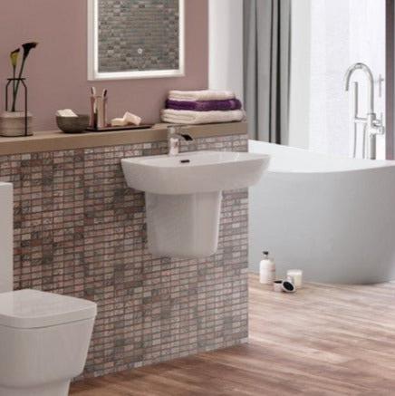 lorenzo wall hung basin semi pedestal 600x400mm, Alessio, Basins, Semi Pedestal Basins, Wall Hung Basins, 1