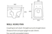 lorenzo wall hung wc soft close toilet seat, Alessio, Wall Hung Toilet, 5