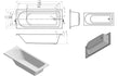 loretta d shape single ended bath 1700x700x550mm 2th, Baths, Straight Baths, Alessio, 5