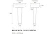 luca basin full pedestal 600x400mm, Alessio, Basins, Full Pedestal Basin, 4