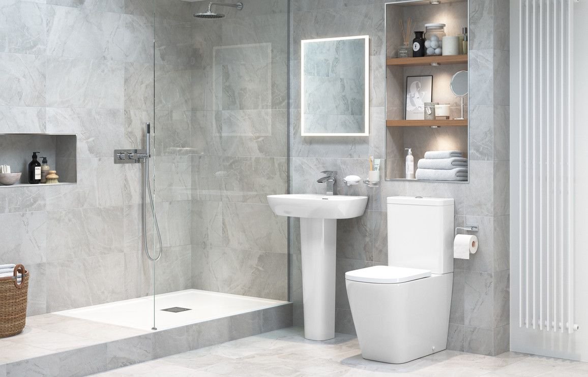 Luca Complete Shower Room Suite 1500x800mm Tray - bathandtile