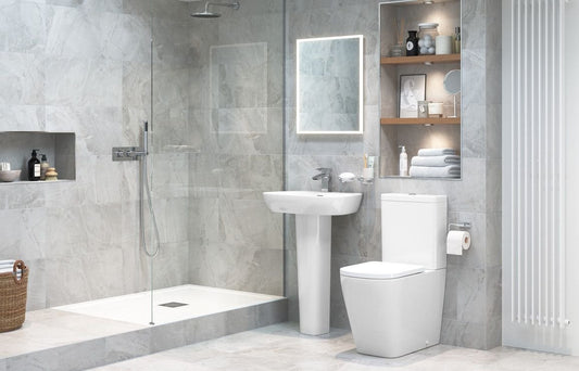 Luca Complete Shower Room Suite 1700x800mm Tray - bathandtile