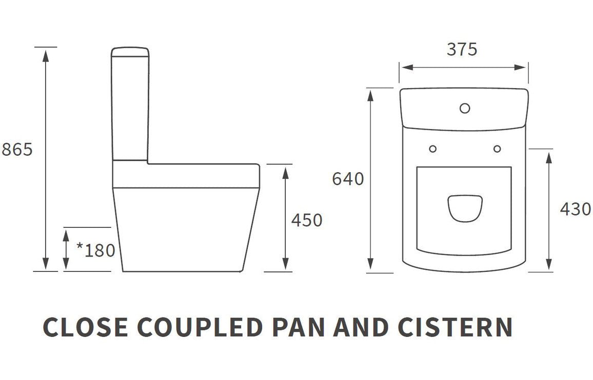 Luca Rimless Close Coupled Comfort Height WC & Soft Close Toilet Seat - bathandtile