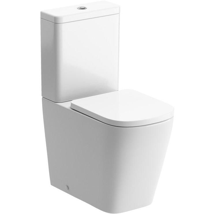 Luca Rimless Close Coupled Comfort Height WC & Soft Close Toilet Seat - bathandtile