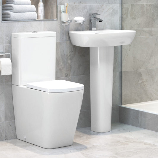 Luca Rimless Close Coupled Fully Shrouded Short Projection WC & Soft Close Seat - bathandtile