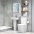 Luca Rimless Close Coupled Open Back Comfort Height WC & Soft Close Seat - bathandtile