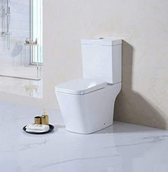 Luca Rimless Close Coupled Open Back Comfort Height WC & Soft Close Seat
