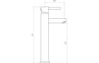 lucca square tall mono basin mixer tap, Alessio, Chrome Basin Taps, Tall Basin Taps, Taps, 4