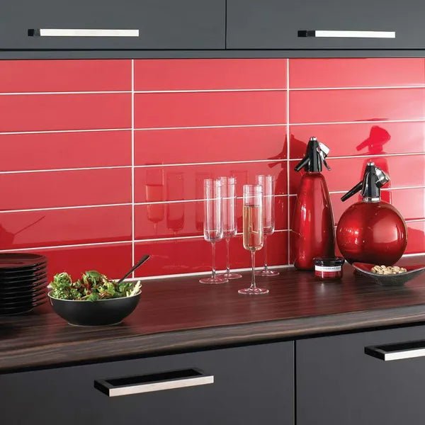 Lucia Pillar Box Red Gloss100x300mm Tiles - bathandtile