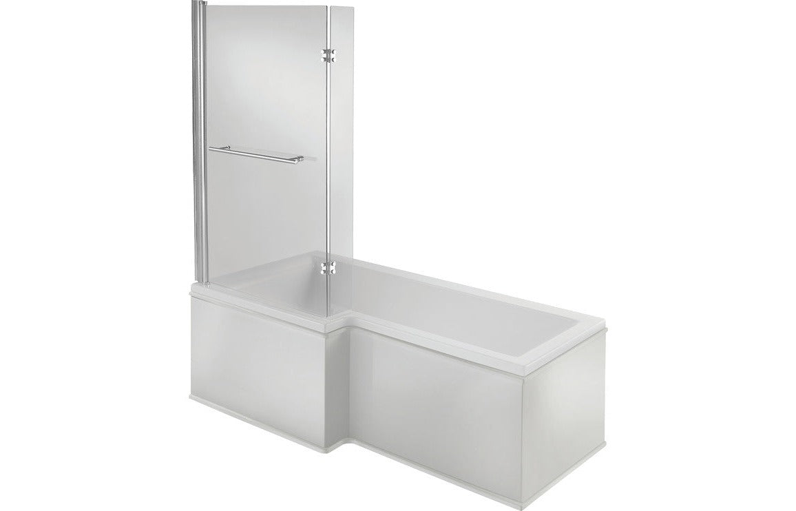 Lucio L Shape Shower Bath 1700x850x560mm (LH) - bathandtile