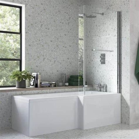 lucio l shape shower bath 1700x850x560mm rh, Baths, Shower Baths, Alessio, 1