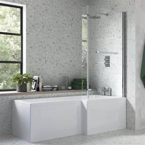 Lucio L Shape Shower Bath 1700x850x560mm (RH) - bathandtile
