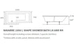 lucio l shape shower bath pack1500x850x560mm rh, Baths, Shower Baths, Alessio, 3
