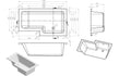 lucio l shape shower bath pack1500x850x560mm rh, Baths, Shower Baths, Alessio, 4