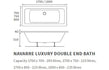 lucio square double ended bath 1700x700x550mm, Baths, Double Ended Baths, Straight Baths, Alessio, 4
