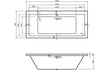 lucio square double ended bath1700x750x550mm, Baths, Double Ended Baths, Straight Baths, Alessio, 5
