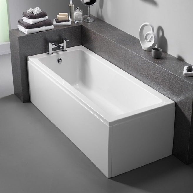 Lucio Square Single Ended SUPERCAST Bath 1700x700x550mm - bathandtile