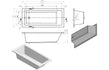 lucio square single ended supercast bath 1700x750x550mm, Baths, Straight Baths, Alessio, 5