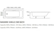 lucio square single ended supercast bath 1700x750x550mm, Baths, Straight Baths, Alessio, 4