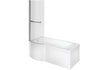 ludo p shape supercast shower bath pack 1700x850x560mm lh, Baths, Shower Baths, Alessio, 2