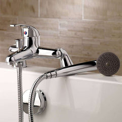 Marcell Chrome Bath Filler Tap with Shower Mixer Kit