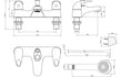 marcell low pressure bath shower mixer tap, Alessio, Chrome Bath Shower Mixer Taps, Bath Taps, Taps, 8