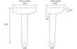 marco basin full pedestal 550x400mm, Alessio, Basins, Full Pedestal Basin, 4