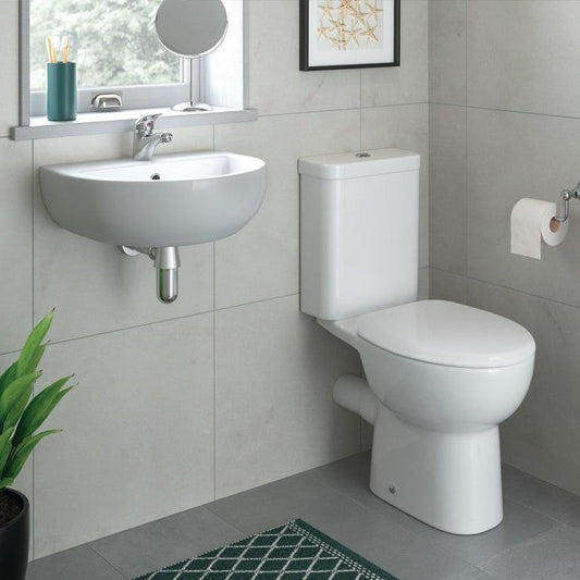 marco cloakroom basin chrome bottle trap 450x400mm, Alessio, Basins, Semi Pedestal Basins, 1