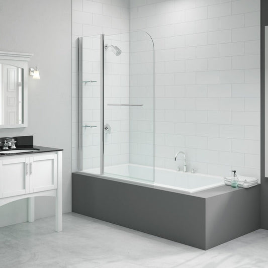 Merlyn 1150x1500mm 2-Panel Curved Bath Screen - bathandtile